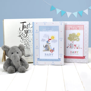 Baby Record Book with Plush Elephant