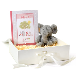 Baby Record Book with Plush Elephant