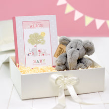 Load image into Gallery viewer, Baby Record Book with Plush Elephant