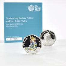 Load image into Gallery viewer, Peter Rabbit Royal Mint Silver Proof Coin &amp; Book Set