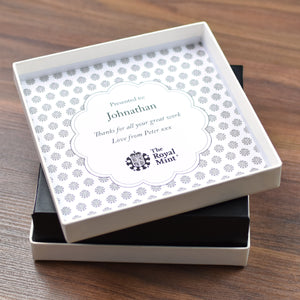 Silver Proof Peter Rabbit 50p in a deluxe personalised gift box